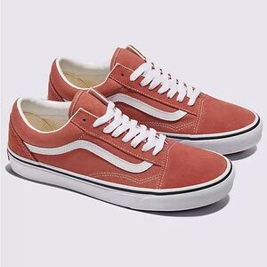 Old Skool Old School Kids Vans Suede Canvas Auburn Orange Skater Shoes Sz 2